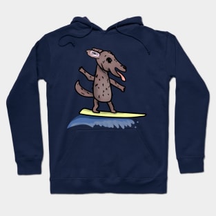 Dog on surfboard Hoodie